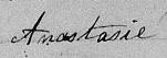 Signature de Anastasie: 18 février 1850 Signature de Anastasie: 18 février 1850