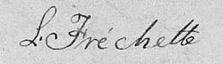Signature de Ls Fréchette: 11 février 1833 Signature de Ls Fréchette: 11 février 1833
