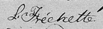 Signature de L. Fréchette: 12 février 1833 Signature de L. Fréchette: 12 février 1833