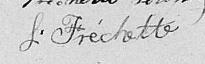 Signature de L. Fréchette: 21 février 1833 Signature de L. Fréchette: 21 février 1833