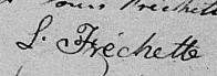Signature de L. Fréchette: premier mars 1833 Signature de L. Fréchette: premier mars 1833