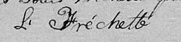 Signature de L. Fréchette: 5 mars 1833 Signature de L. Fréchette: 5 mars 1833