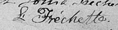Signature de L. Fréchette: 6 mai 1833 Signature de L. Fréchette: 6 mai 1833