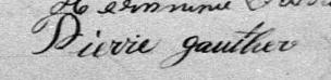 Signature de Pierre Gauthier: 4 février 1879 Signature de Pierre Gauthier: 4 février 1879