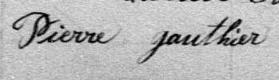 Signature de Pierre Gauthier: 19 juin 1879 Signature de Pierre Gauthier: 19 juin 1879