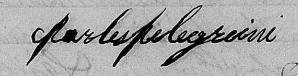 Signature de Charles Pelegreini: 4 février 1856 Signature de Charles Pelegreini: 4 février 1856