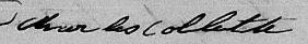 Signature de Charles Collette: 10 février 1857 Signature de Charles Collette: 10 février 1857