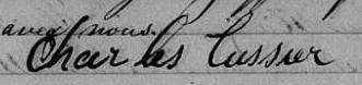 Signature de Charles Lussier: 9 septembre 1860 Signature de Charles Lussier: 9 septembre 1860