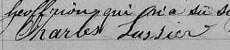 Signature de Charles Lussier: 28 octobre 1860 Signature de Charles Lussier: 28 octobre 1860