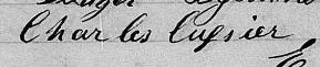 Signature de Charles Lussier: premier juin 1872 Signature de Charles Lussier: premier juin 1872