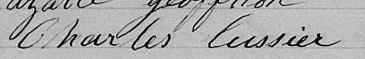 Signature de Charles Lussier: 22 avril 1874 Signature de Charles Lussier: 22 avril 1874