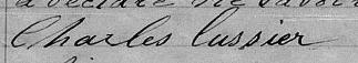 Signature de Charles Lussier: 7 janvier 1875 Signature de Charles Lussier: 7 janvier 1875
