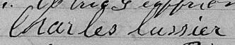 Signature de Charles Lussier: 19 août 1876 Signature de Charles Lussier: 19 août 1876