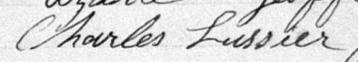 Signature de Charles Lussier: 5 mars 1879 Signature de Charles Lussier: 5 mars 1879