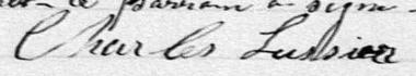 Signature de Charles Lussier: 28 janvier 1882 Signature de Charles Lussier: 28 janvier 1882