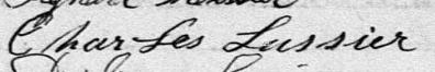 Signature de Charles Lussier: 26 juin 1883 Signature de Charles Lussier: 26 juin 1883