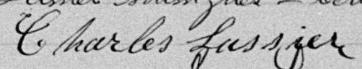 Signature de Charles Lussier: 30 avril 1895 Signature de Charles Lussier: 30 avril 1895