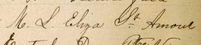 Signature de M. L. Eliza Saint-Amour: 15 avril 1900 Signature de M. L. Eliza Saint-Amour: 15 avril 1900
