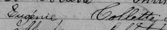 Signature de Eugénie Collette: 13 octobre 1860 Signature de Eugénie Collette: 13 octobre 1860
