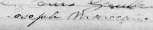 Signature de Joseph Marceau: 12 novembre 1838 Signature de Joseph Marceau: 12 novembre 1838