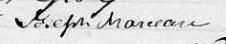 Signature de Joseph Marceau: 27 juin 1842 Signature de Joseph Marceau: 27 juin 1842