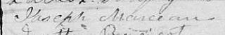 Signature de Joseph Marceau: 3 juillet 1842 Signature de Joseph Marceau: 3 juillet 1842