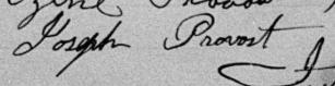 Signature de Joseph Provost: 10 janvier 1888 Signature de Joseph Provost: 10 janvier 1888