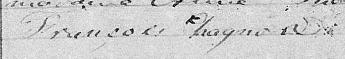 Signature de François Chagnon: 20 février 1839 Signature de François Chagnon: 20 février 1839