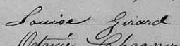 Signature de Louise Girard: 14 novembre 1859 Signature de Louise Girard: 14 novembre 1859