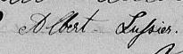 Signature de Albert Lussier: 3 août 1854 Signature de Albert Lussier: 3 août 1854