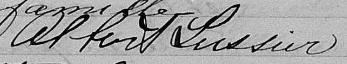 Signature de Albert Lussier: 14 septembre 1876 Signature de Albert Lussier: 14 septembre 1876