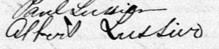 Signature de Albert Lussier: premier août 1878 Signature de Albert Lussier: premier août 1878
