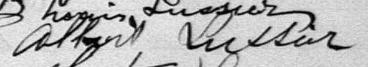 Signature de Albert Lussier: 29 mai 1879 Signature de Albert Lussier: 29 mai 1879