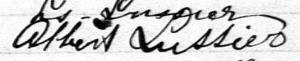 Signature de Albert Lussier: 27 mai 1880 Signature de Albert Lussier: 27 mai 1880