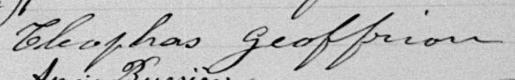 Signature de Cleophas Geoffrion: 24 novembre 1899 Signature de Cleophas Geoffrion: 24 novembre 1899