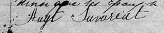 Signature de Augt Savariat: 27 février 1843 Signature de Augt Savariat: 27 février 1843