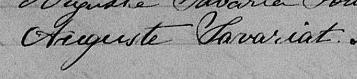 Signature de Auguste Savariat: 22 novembre 1862 Signature de Auguste Savariat: 22 novembre 1862