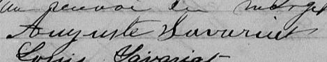 Signature de Auguste Savariat: 20 janvier 1876 Signature de Auguste Savariat: 20 janvier 1876