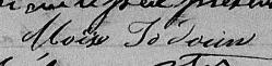 Signature de Moïse Jodouin: 22 août 1854 Signature de Moïse Jodouin: 22 août 1854