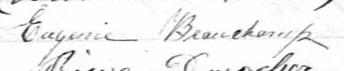 Signature de Eugénie Beauchamp: 24 mai 1880 Signature de Eugénie Beauchamp: 24 mai 1880