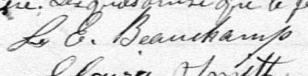 Signature de L. E. Beauchamp: 26 février 1885 Signature de L. E. Beauchamp: 26 février 1885