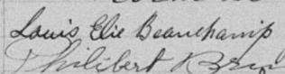 Signature de Louis Elie Beauchamp: 22 mars 1895 Signature de Louis Elie Beauchamp: 22 mars 1895