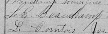 Signature de L E Beauchamp: 29 mars 1896 Signature de L E Beauchamp: 29 mars 1896
