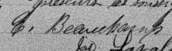 Signature de E. Beauchamp: 5 novembre 1896 Signature de E. Beauchamp: 5 novembre 1896