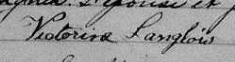 Signature de Victorine Langlois: 9 octobre 1866 Signature de Victorine Langlois: 9 octobre 1866