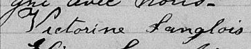 Signature de Victorine Langlois: 28 avril 1869 Signature de Victorine Langlois: 28 avril 1869