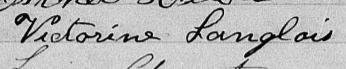 Signature de Victorine Langlois: 19 octobre 1869 Signature de Victorine Langlois: 19 octobre 1869
