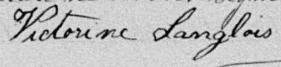 Signature de Victorine Langlois: premier avril 1889 Signature de Victorine Langlois: premier avril 1889