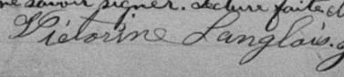 Signature de Victorine Langlois: 28 mars 1895 Signature de Victorine Langlois: 28 mars 1895