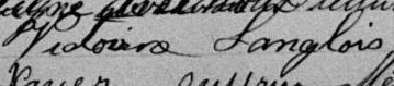 Signature de Victorine Langlois: 28 août 1897 Signature de Victorine Langlois: 28 août 1897